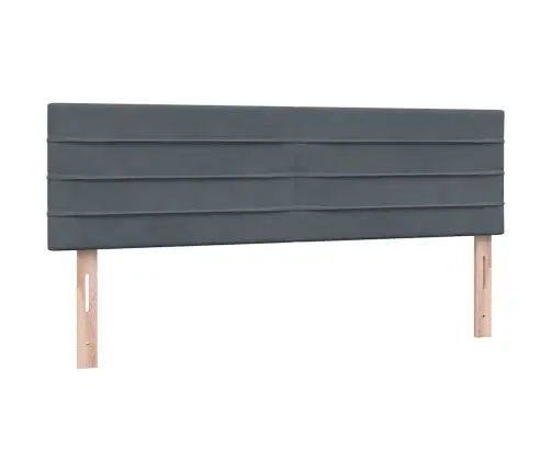 Atsperu Gulta Ar Matraci, Led, Tumši Pelēka Samts, 160X210 Cm Vidaxl