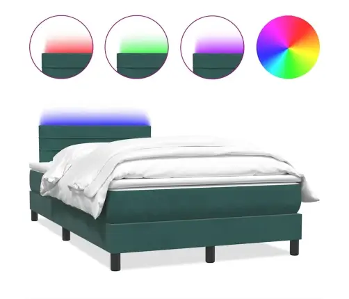 Lova Su Spyruokliniu/Čiužiniu/Led, Tamsiai Žalia, 120X220 cm Aksomas