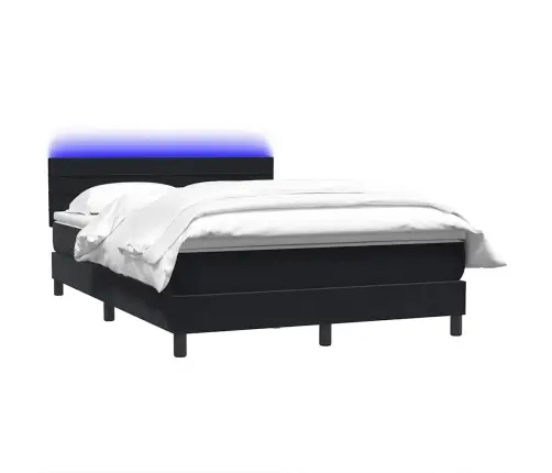 Atsperu Gulta Ar Matraci, Led, Melns, 160X220 Cm Vidaxl