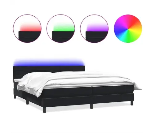 Kontinentaalvoodi Madrats Ja Led Must 180X220 Cm Samet