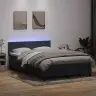 Atsperu Gulta Ar Matraci, Led, Tumši Pelēka Samts, 160X210 Cm Vidaxl