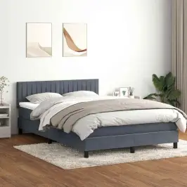 Atsperu Gulta Ar Matraci, Led, Tumši Pelēka Samts, 160X210 Cm Vidaxl Atsperu Gulta Ar Matraci, Led, Tumši Pelēka Samts, 160X210 Cm Vidaxl