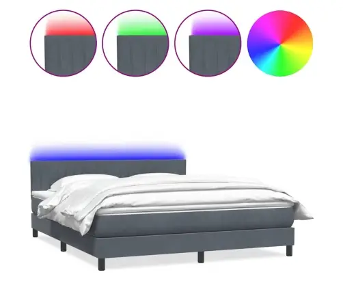 Lova Su Spyruokliniu/Čiužiniu/Led, Tamsiai Pilka, 180X210 cm Aksomas