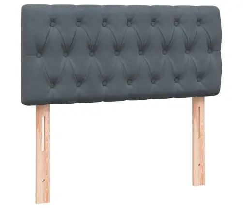 Atsperu Gulta Ar Matraci, Led, Tumši Pelēka Samts, 90X210 Cm Vidaxl