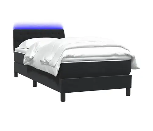 Kontinentaalvoodi Madrats Ja Led, Must, 90X210 cm Samet