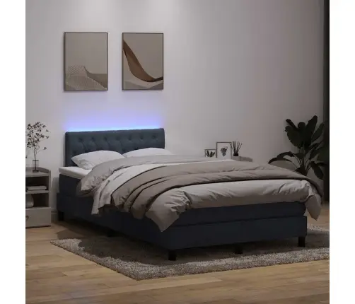 Atsperu Gulta Ar Matraci, Led, Gaiši Pelēka Samts, 120X210 Cm Vidaxl