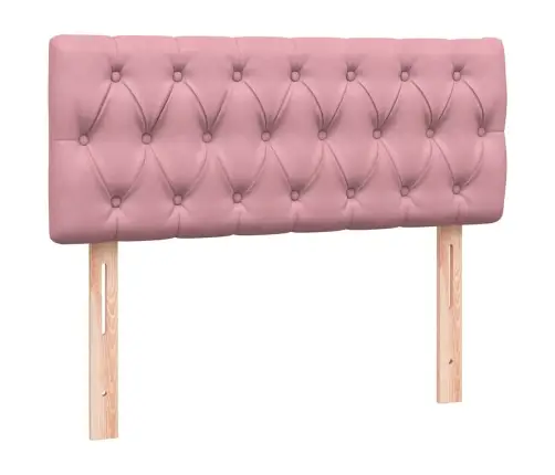 Atsperu Gulta Ar Matraci, Led, Rozā Samts, 120X210 Cm Vidaxl