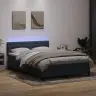 Atsperu Gulta Ar Matraci, Led, Tumši Pelēka Samts, 160X210 Cm Vidaxl