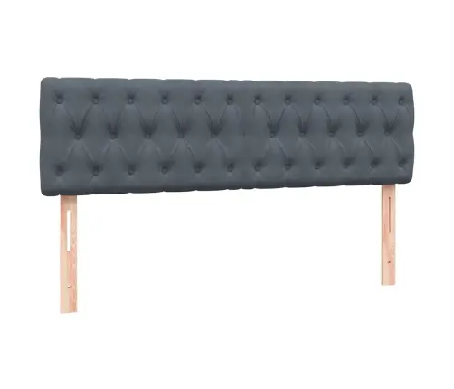 Atsperu Gulta Ar Matraci, Led, Tumši Pelēka Samts, 160X210 Cm Vidaxl