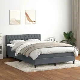 Atsperu Gulta Ar Matraci, Led, Tumši Pelēka Samts, 160X210 Cm Vidaxl Atsperu Gulta Ar Matraci, Led, Tumši Pelēka Samts, 160X210 Cm Vidaxl