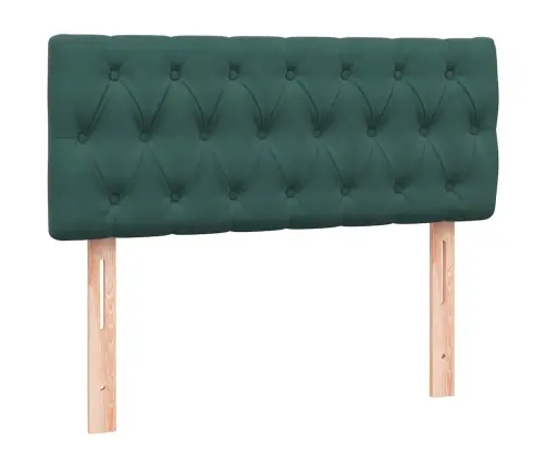 Atsperu Gulta Ar Matraci, Led, Tumši Zaļš Samts, 120X220 Cm Vidaxl