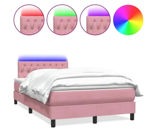 Kontinentaalvoodi Madrats Ja Led Roosa 120X220 Cm Samet