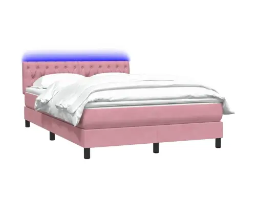 Lova Su Spyruokliniu/Čiužiniu/Led, Rožinė, 140X220 cm Aksomas
