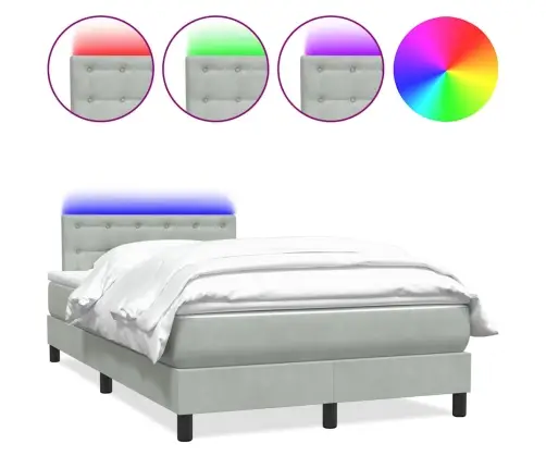 Kontinentaalvoodi Madrats Ja Led, Helehall, 120X210 cm Samet