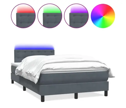 Kontinentaalvoodi Madrats Ja Led, Tumehall, 120X210 cm Samet