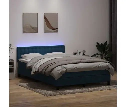 Kontinentaalvoodi Madrats Ja Led, Tumesinine, 140X210 cm Samet