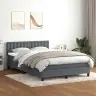 Atsperu Gulta Ar Matraci, Led, Tumši Pelēka Samts, 160X210 Cm Vidaxl