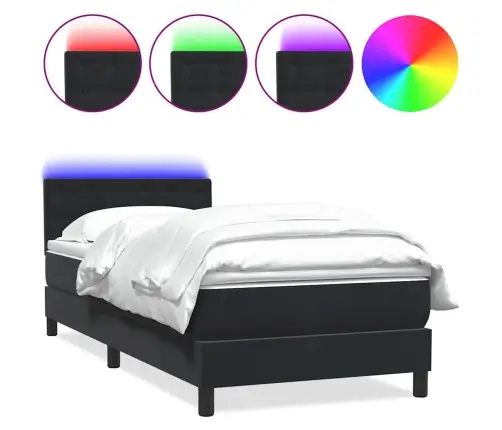 Kontinentaalvoodi Madrats Ja Led Must 100X220 Cm Samet