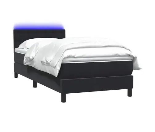 Kontinentaalvoodi Madrats Ja Led Must 100X220 Cm Samet