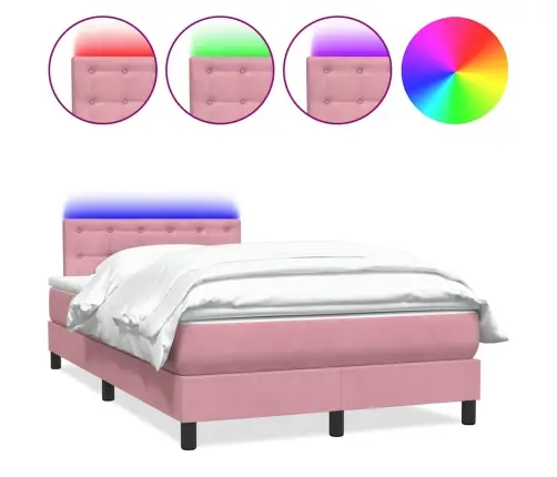 Lova Su Spyruokliniu/Čiužiniu/Led, Rožinė, 120X220 cm Aksomas