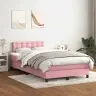 Lova Su Spyruokliniu/Čiužiniu/Led, Rožinė, 120X220 cm Aksomas