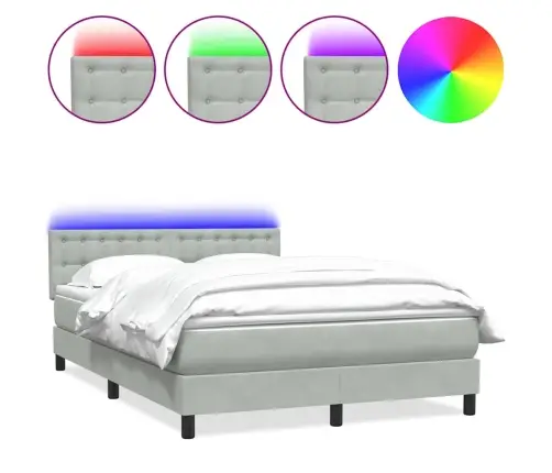 Kontinentaalvoodi Madrats Ja Led, Helehall, 160X220 cm Samet
