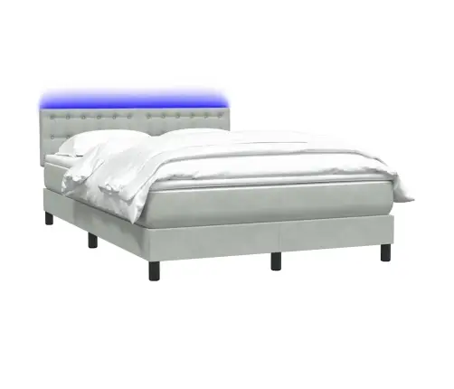 Kontinentaalvoodi Madrats Ja Led, Helehall, 160X220 cm Samet