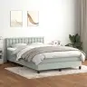Kontinentaalvoodi Madrats Ja Led, Helehall, 160X220 cm Samet