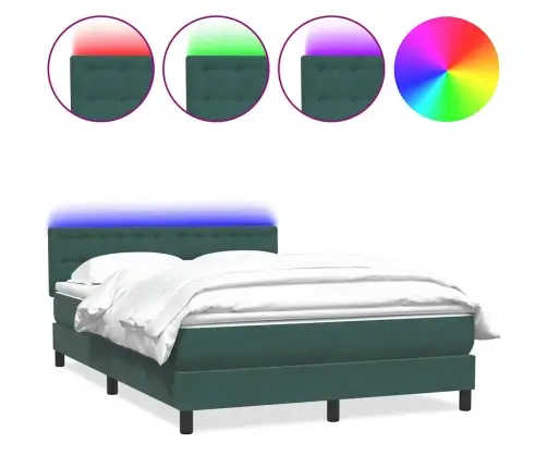 Kontinentaalvoodi Madrats Ja Led Tumeroheline 160X220 Cm Samet