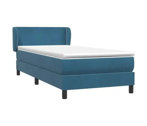 Box Vedruvoodi Madratsiga Tumesinine 80X210 Cm Samet