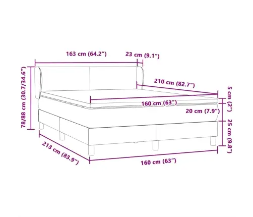 Lova Su Spyruoklėmis Ir Čiužiniu, Žalia, 160X210 cm Aksomas