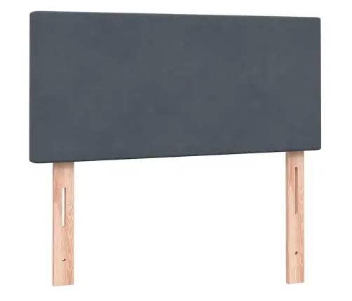 Atsperu Gulta Ar Matraci, Tumši Pelēka Samts, 80X220 Cm Vidaxl