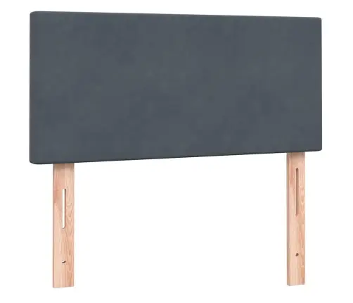 Lova Su Spyruoklėmis Ir Čiužiniu, Pilka, 90X220 cm Aksomas