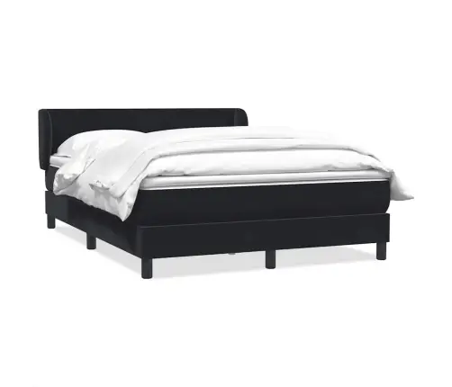 Box Spring Lova Su Čiužiniu Juodas 140X220 Cm Aksomas