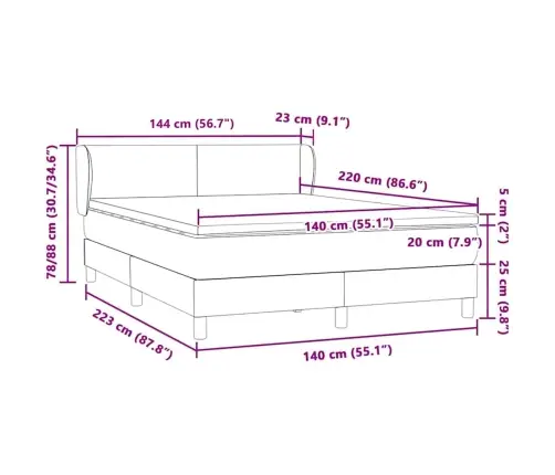Lova Su Spyruoklėmis Ir Čiužiniu, Rožinė, 140X220 cm Aksomas