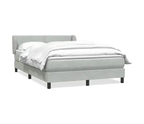 Atsperu Gulta Ar Matraci, Gaiši Pelēka Samts, 140X210 Cm Vidaxl