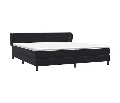 Box Spring Gulta Ar Matračiem Melns 180X210 Cm Samts Vidaxl