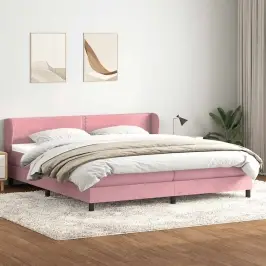 Box Spring Lova Su Čiužiniais Rožinis 180X210 Cm Velvet