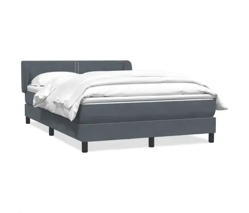 Atsperu Gulta Ar Matraci, Tumši Pelēka Samts, 140X220 Cm Vidaxl