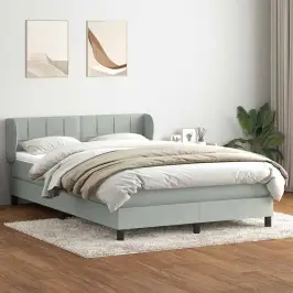 Kontinentaalvoodi Madratsiga, Helehall, 160X210 cm Samet