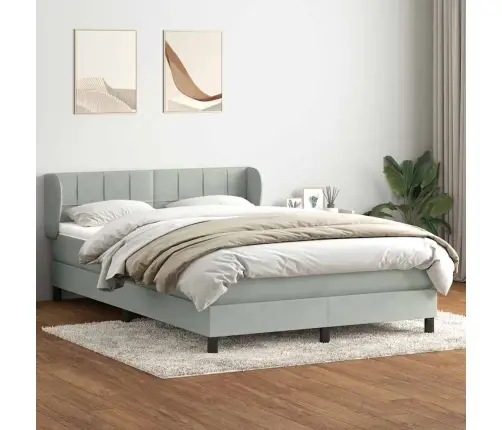 Kontinentaalvoodi Madratsiga, Helehall, 160X210 cm Samet