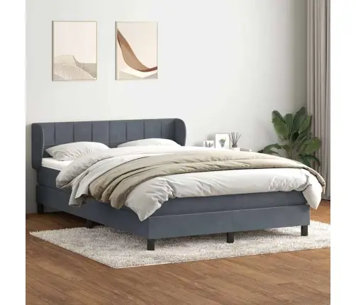 Kontinentaalvoodi Madratsiga, Tumehall, 160X210 cm Samet