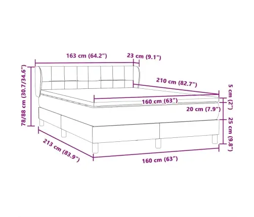 Lova Su Spyruoklėmis Ir Čiužiniu, Žalia, 160X210 cm Aksomas