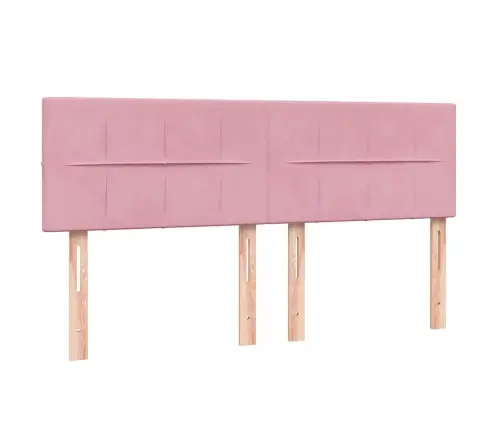 Atsperu Gulta Ar Matraci, Rozā Samts, 160X210 Cm Vidaxl