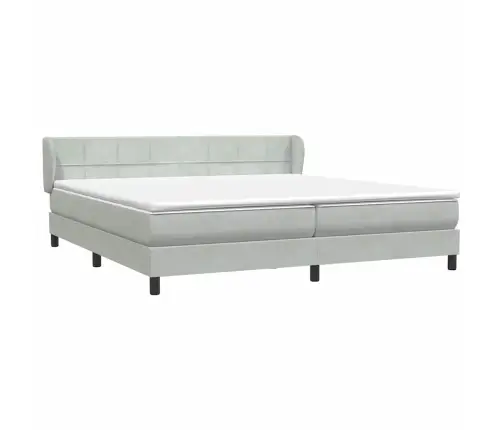Box Spring Lova Su Čiužiniais Šviesiai Pilka 180X210 Cm Aksomas