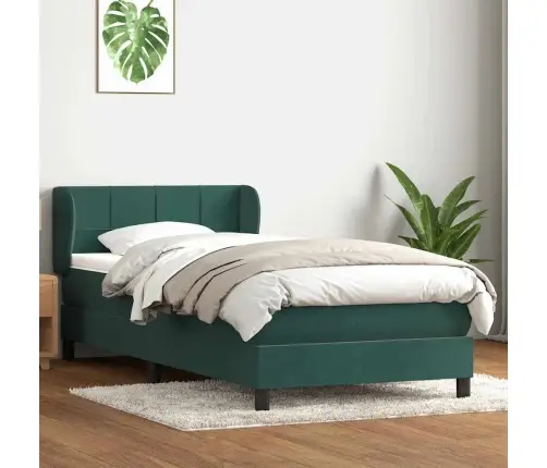 Box Vedruvoodi Madratsiga Tumeroheline 80X220 Cm Samet