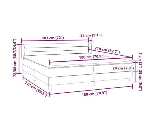 Box Vedruvoodi Madratsitega Roosa 180X210 Cm Samet