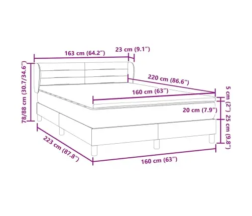 Box Vedruvoodi Madratsiga Roosa 160X220 Cm Samet