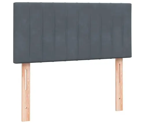 Atsperu Gulta Ar Matraci, Tumši Pelēka Samts, 80X210 Cm Vidaxl