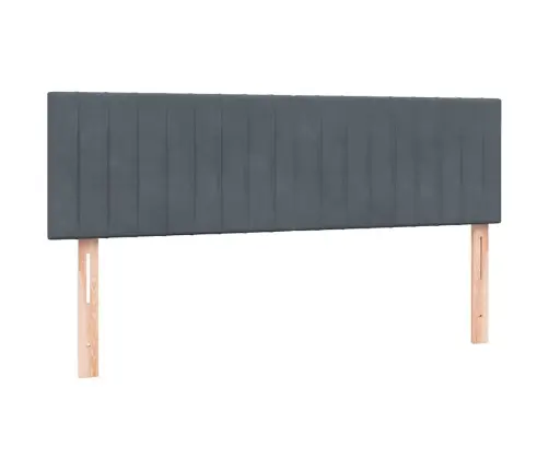 Atsperu Gulta Ar Matraci, Tumši Pelēka Samts, 160X210 Cm Vidaxl